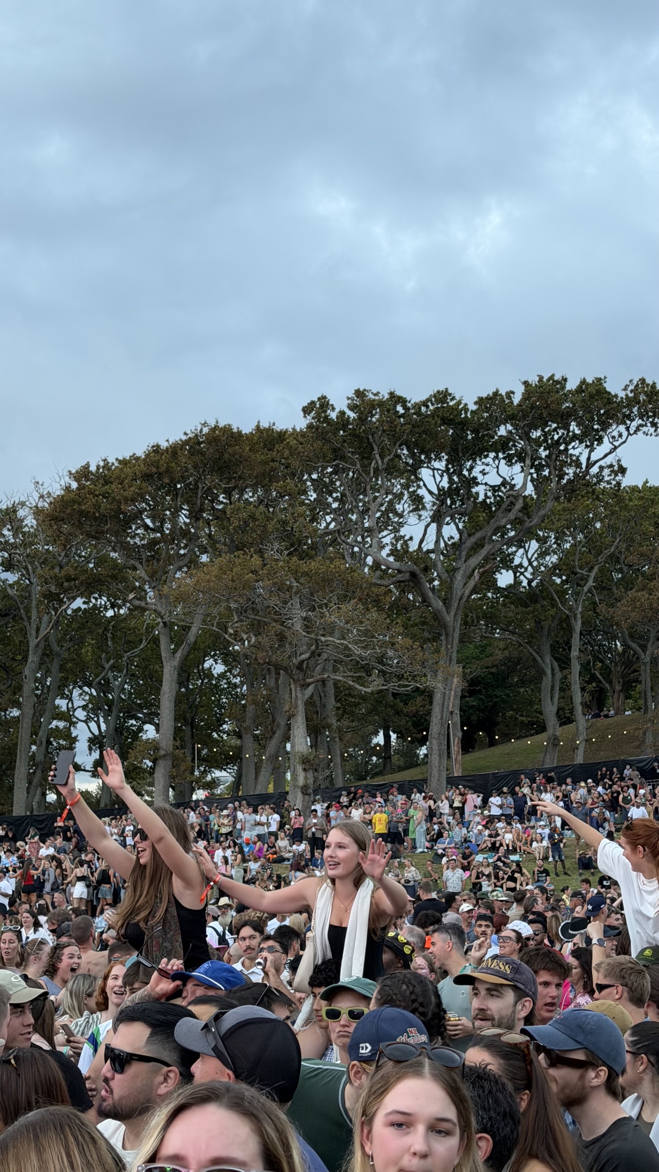 Outdoor music festival crowd