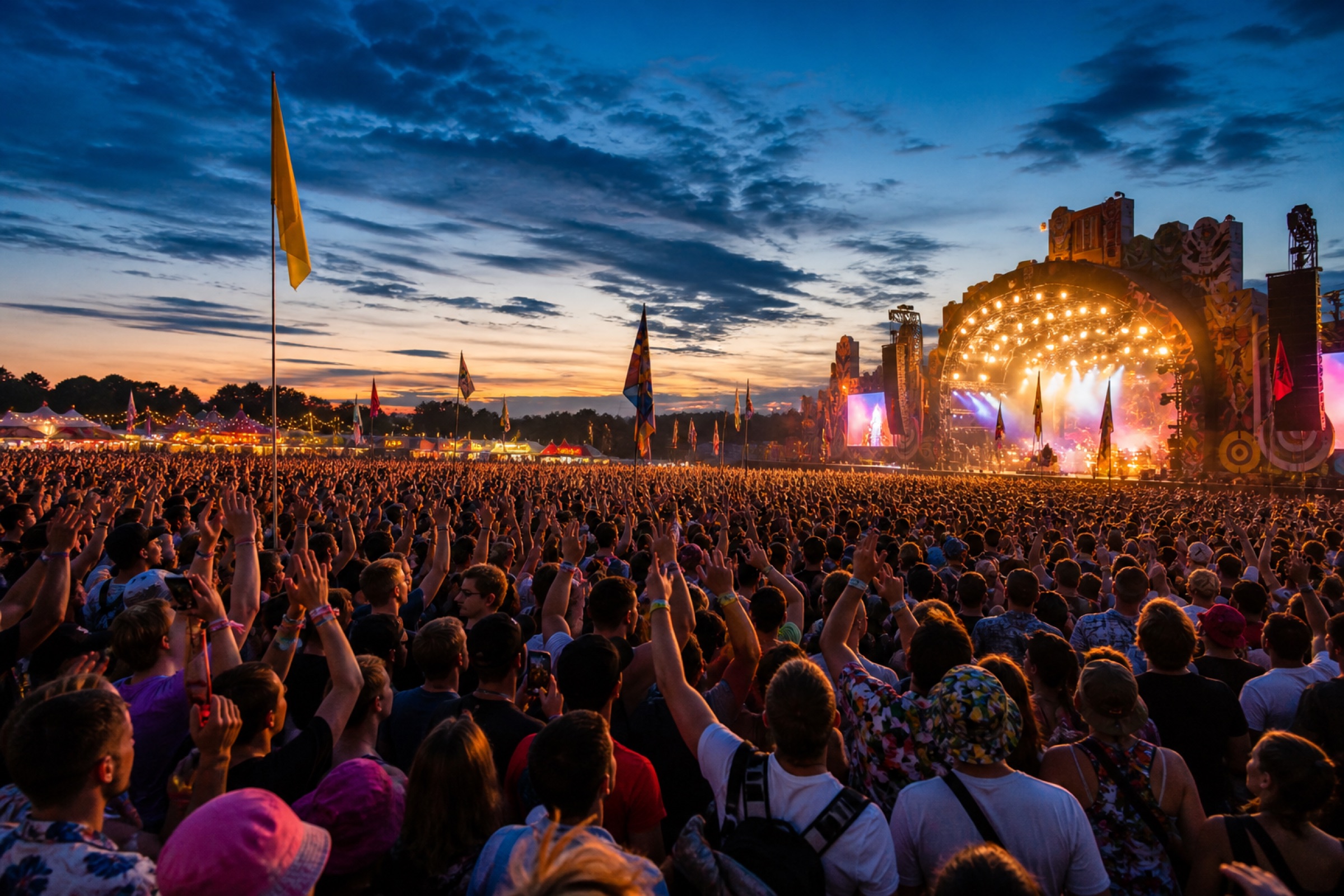 Music festival crowd